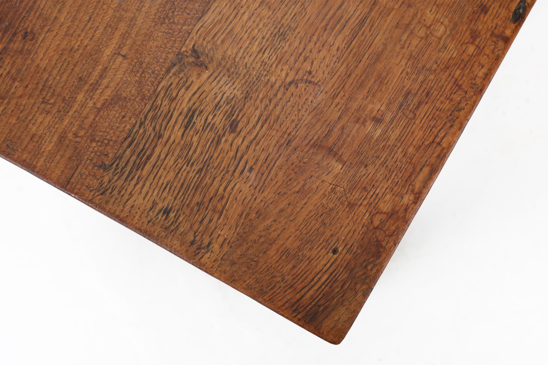 Antique Oak Wooden Side Table Ca.1850 For Sale 2