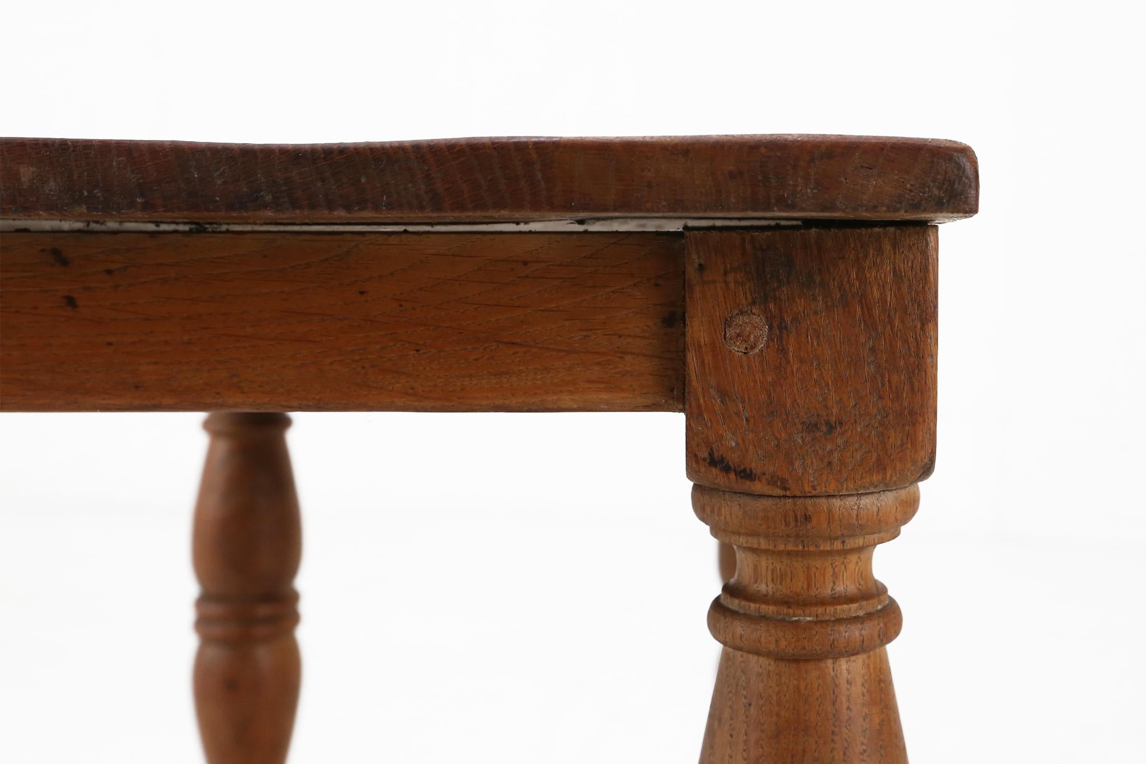 Antique Oak Wooden Side Table Ca.1850 For Sale 3