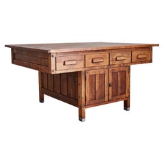 Vintage Oak Work Table