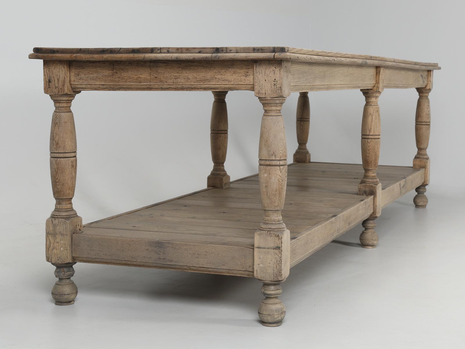 Industrial Antique Oak Work Table from Ireland Would Make a Perfect Kitchen Island c1900