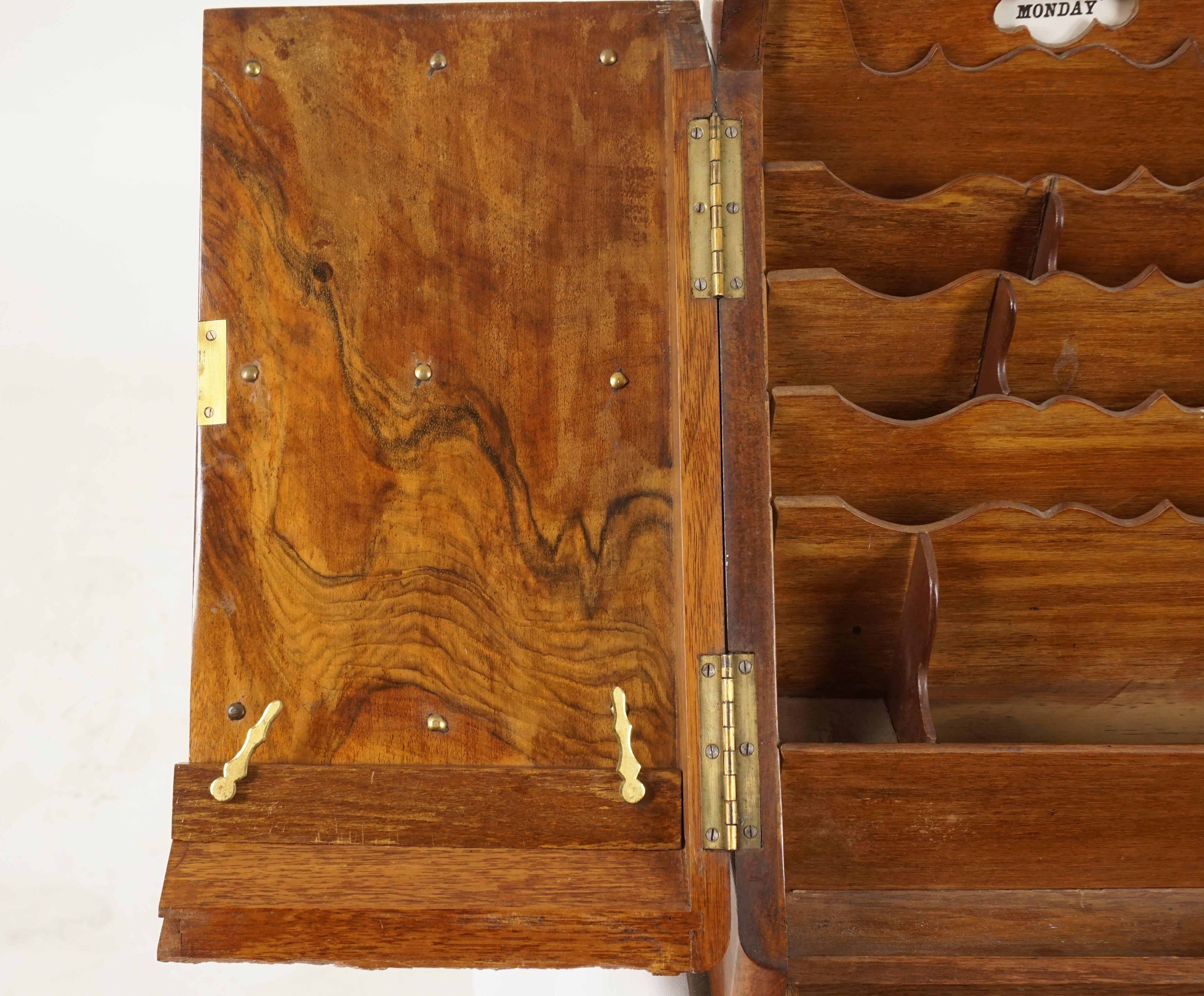 Scottish Antique Oak Writing Box, Stationary Cabinet, Box, Scotland 1880, B2465