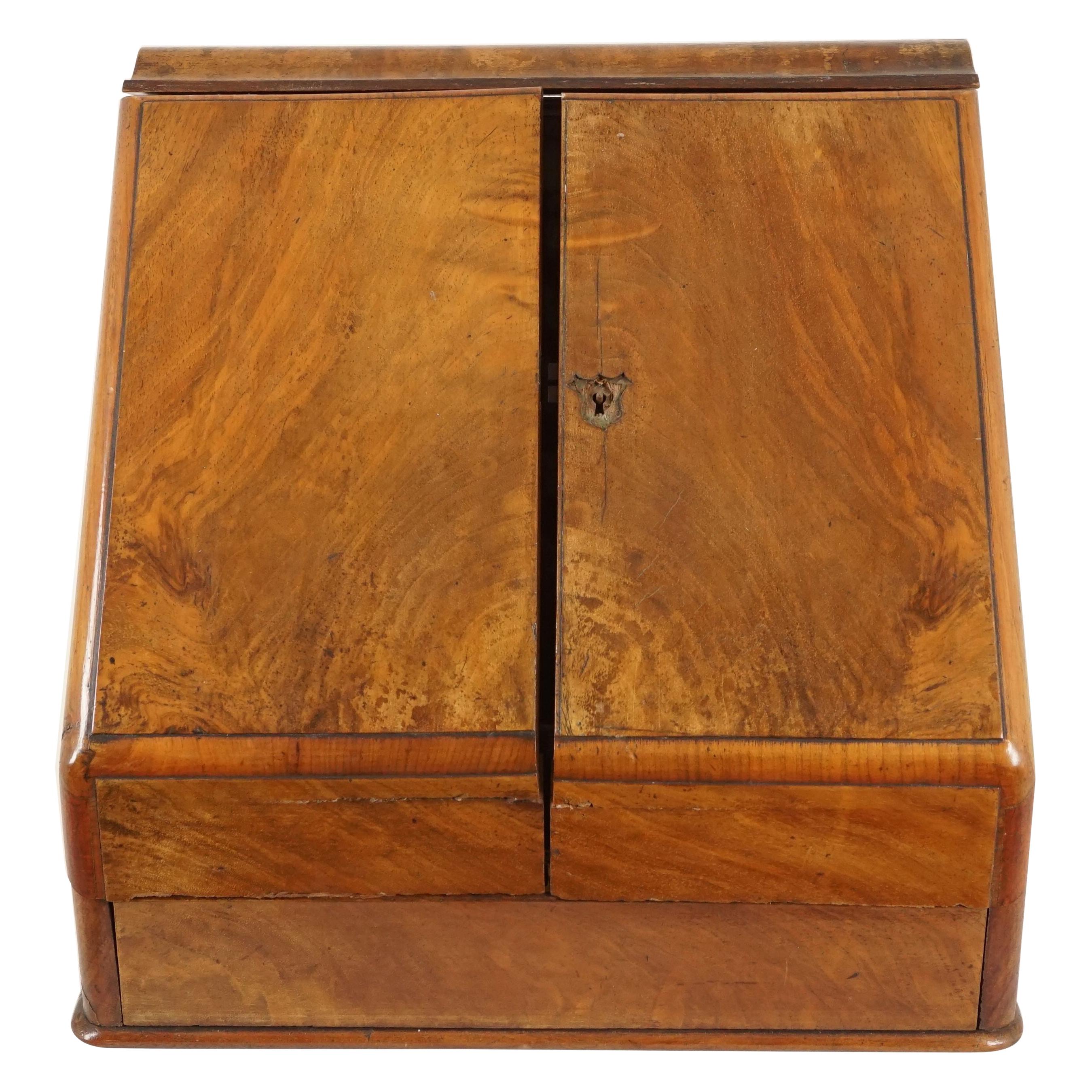 Antique Oak Writing Box, Stationary Cabinet, Box, Scotland 1880, B2465