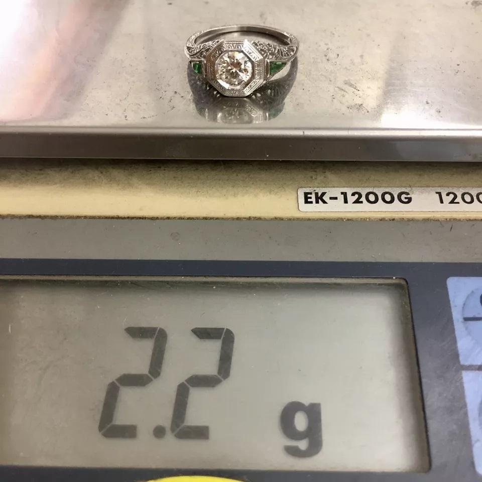 Antique OB OSTBY BARTON 14K White Gold 1/2 Ct Diamond Engagement RIng Size 6.5 For Sale 4
