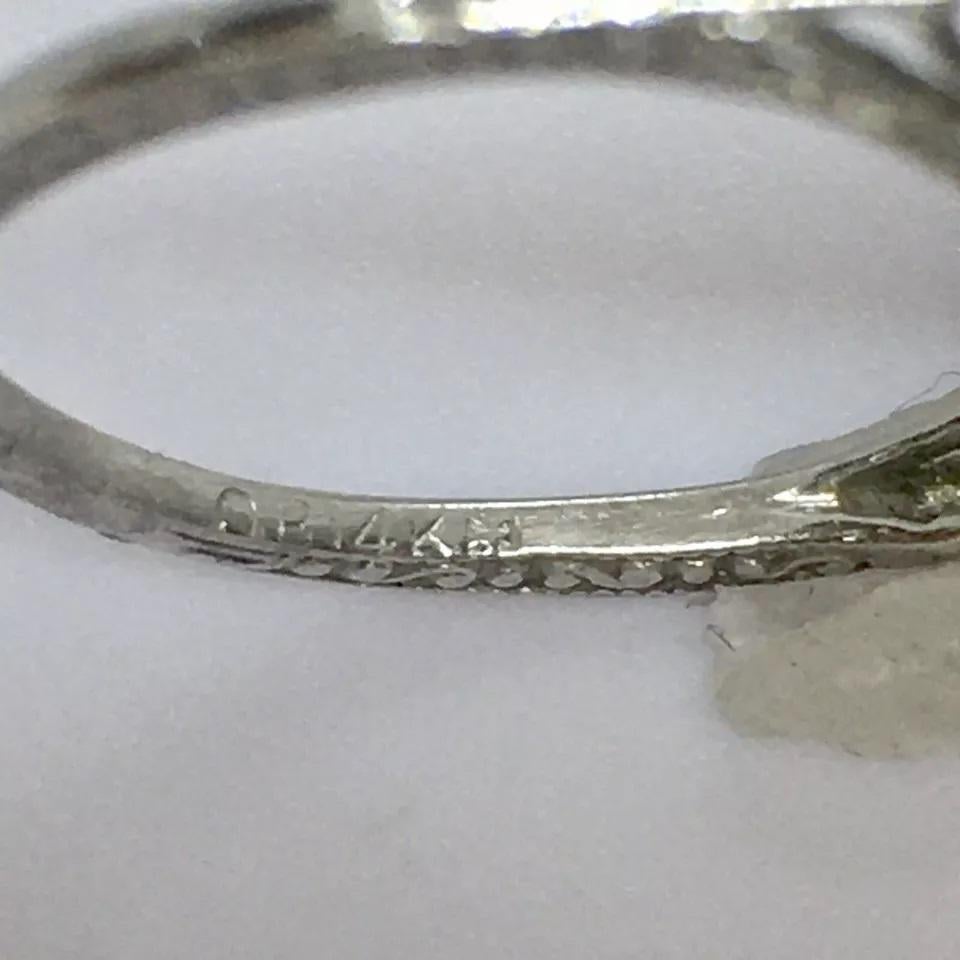 Women's Antique OB OSTBY BARTON 14K White Gold 1/2 Ct Diamond Engagement RIng Size 6.5 For Sale