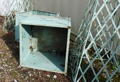 Antique Obelisk Planters with Turquoise Paint
