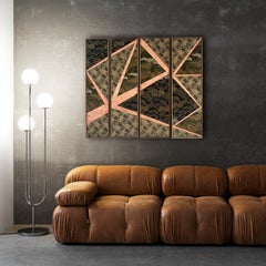 19th Century obi textile art " Pine forest ~ Longivety ~ " by ikasu Green Japan