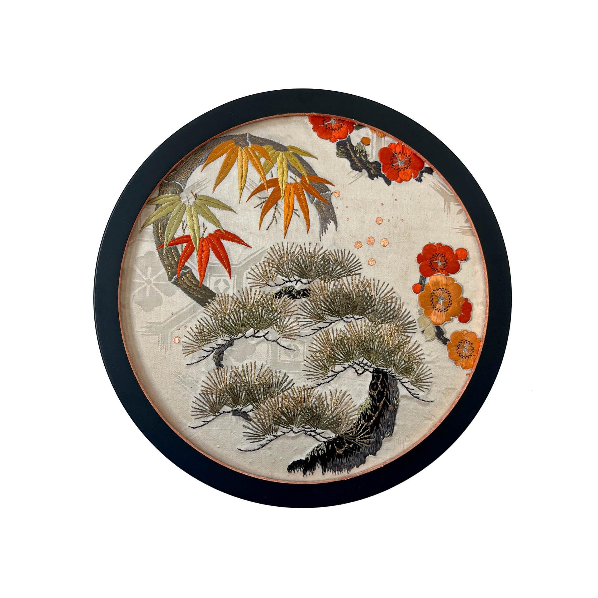 Early 20th Century Antique obi textile art 