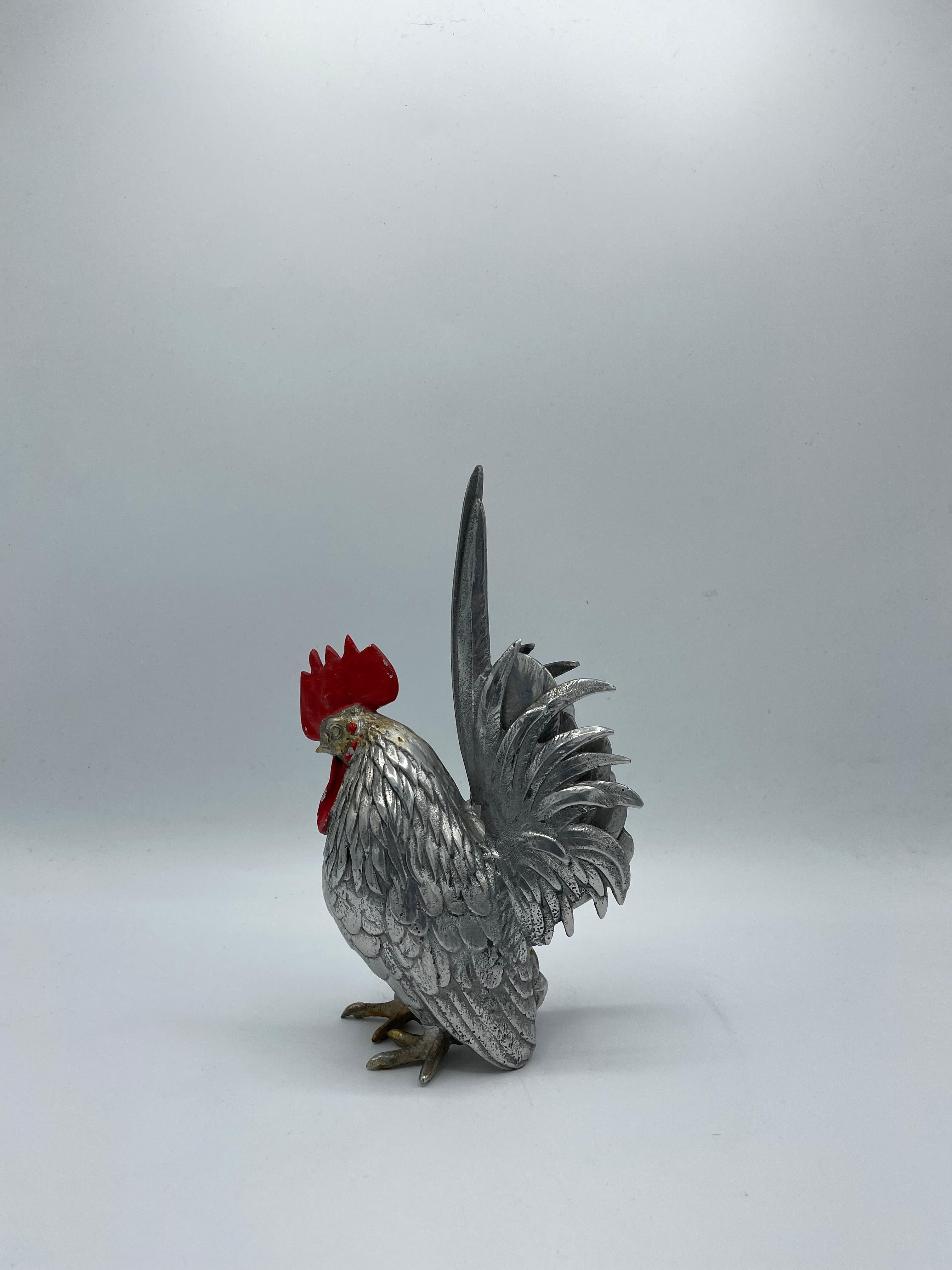 Japanese Antique Object Two Roosters with Iron, 1960s