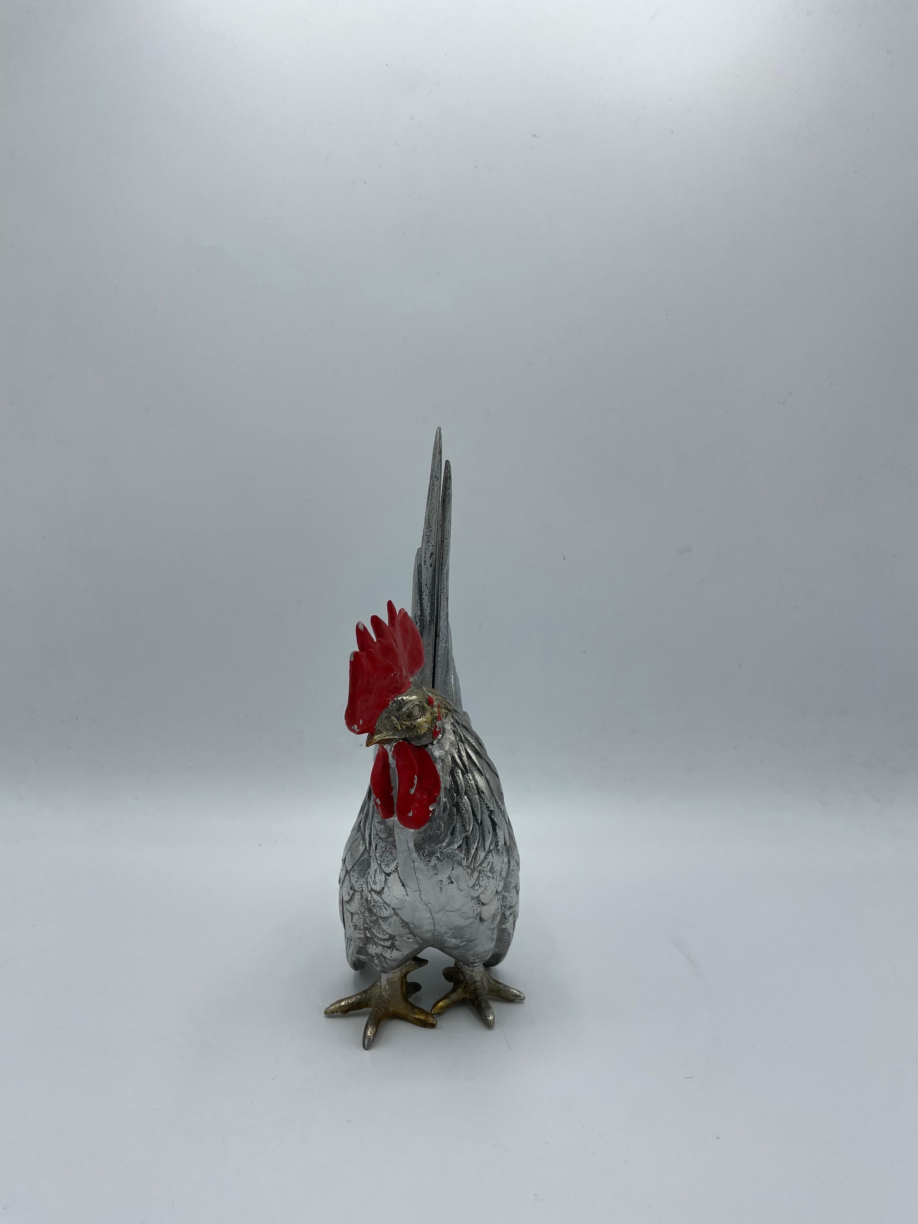 Antique Object Two Roosters with Iron, 1960s In Fair Condition In Paris, FR