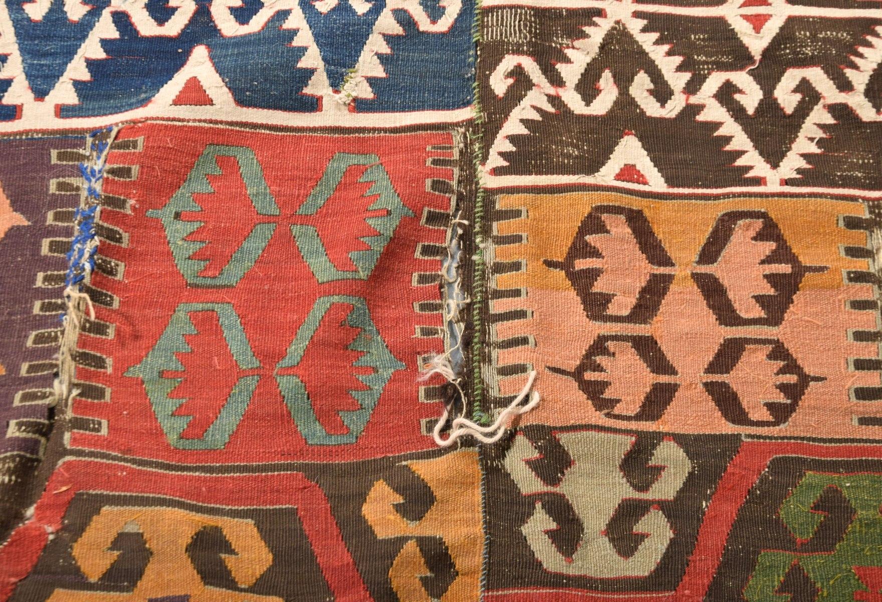 Antiker Anatolia-Kelim-Teppich aus Mezzanine-Galerie aus dem Dorf Obruk, 83