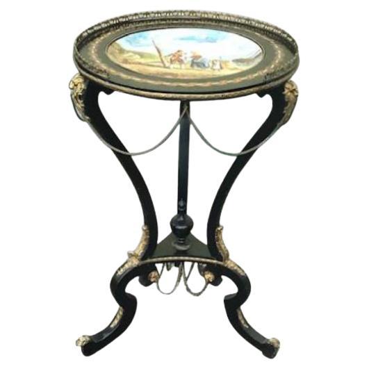Antique Occasional Ebonised Display Table For Sale