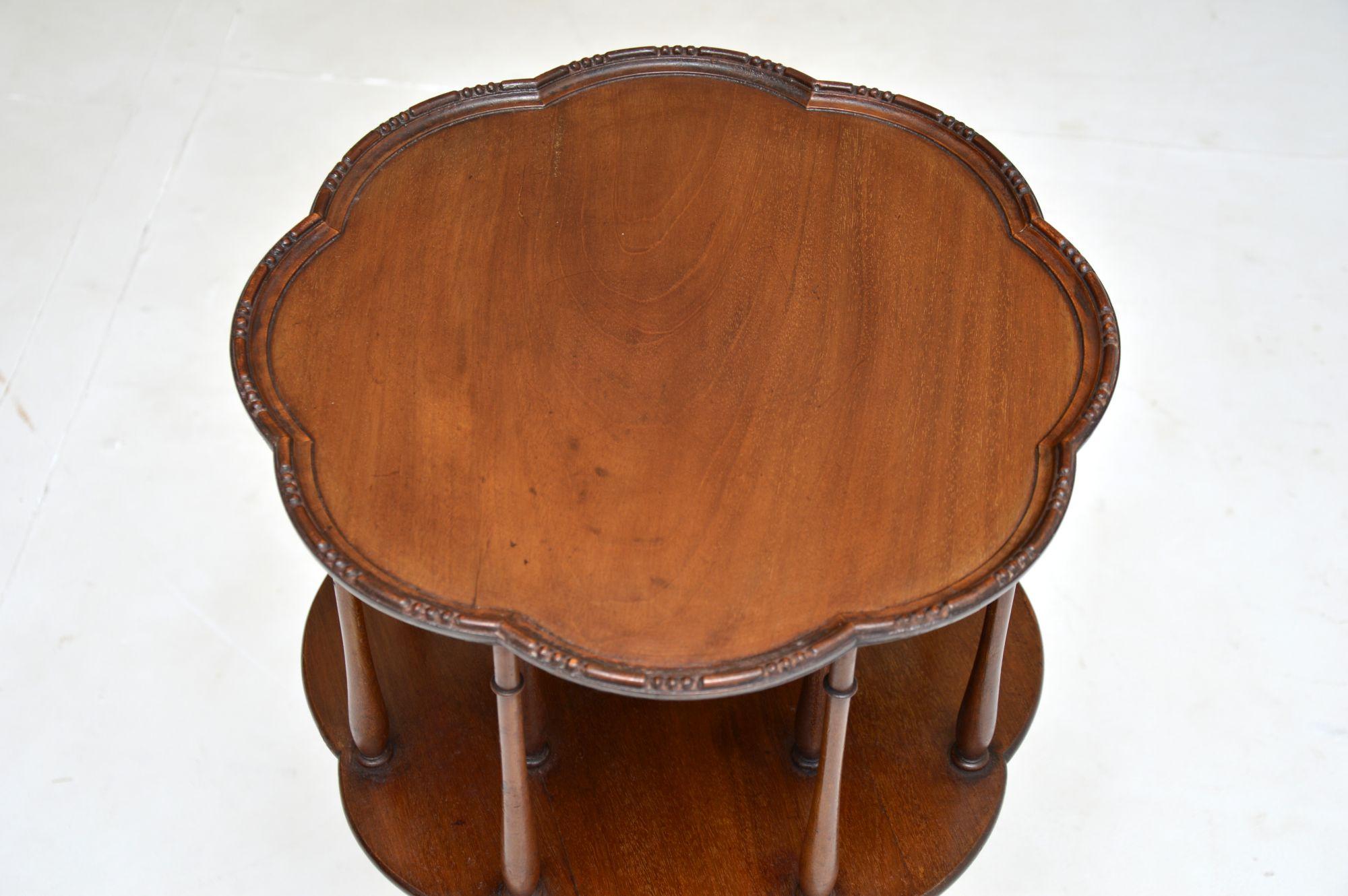 English Antique Occasional Revolving Bird Cage Table