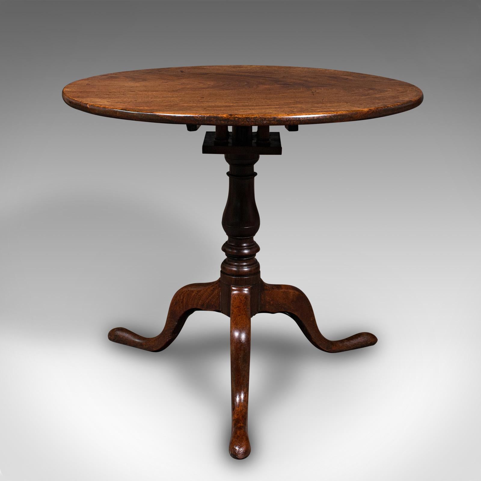 British Antique Occasional Table, English, Tilt Top, Lamp, Afternoon Tea, Georgian, 1800 For Sale