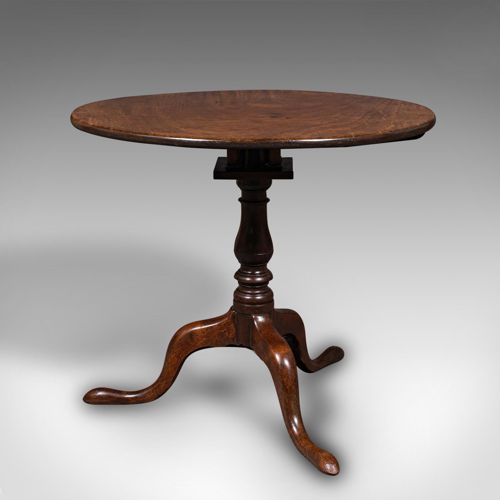 Wood Antique Occasional Table, English, Tilt Top, Lamp, Afternoon Tea, Georgian, 1800 For Sale