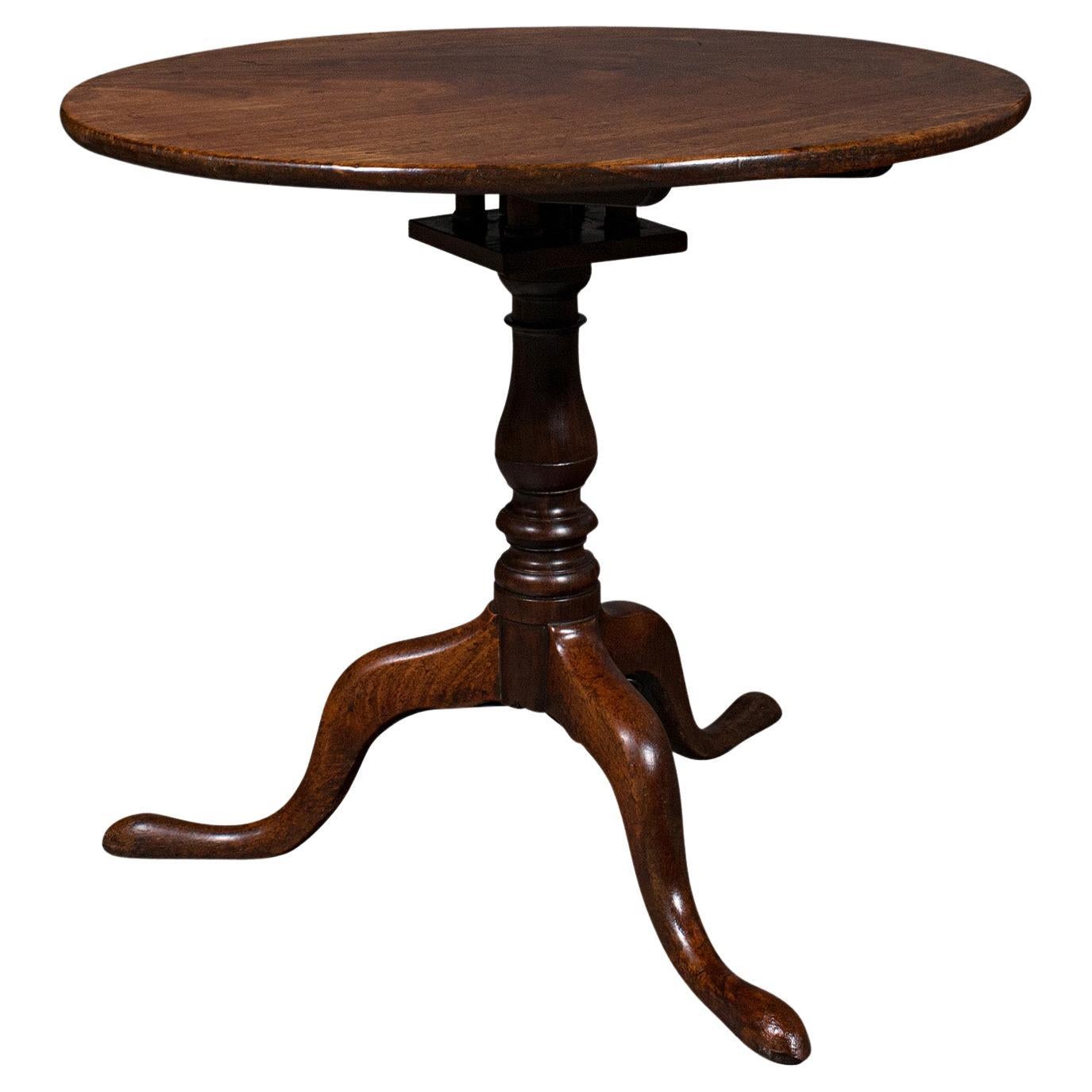 Antique Occasional Table, English, Tilt Top, Lamp, Afternoon Tea, Georgian, 1800 For Sale