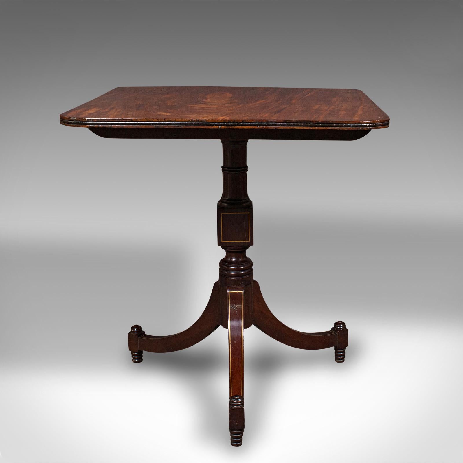 19th Century Antique Occasional Table, English, Tilt Top, Lamp, Wine, Empire Taste, Regency For Sale
