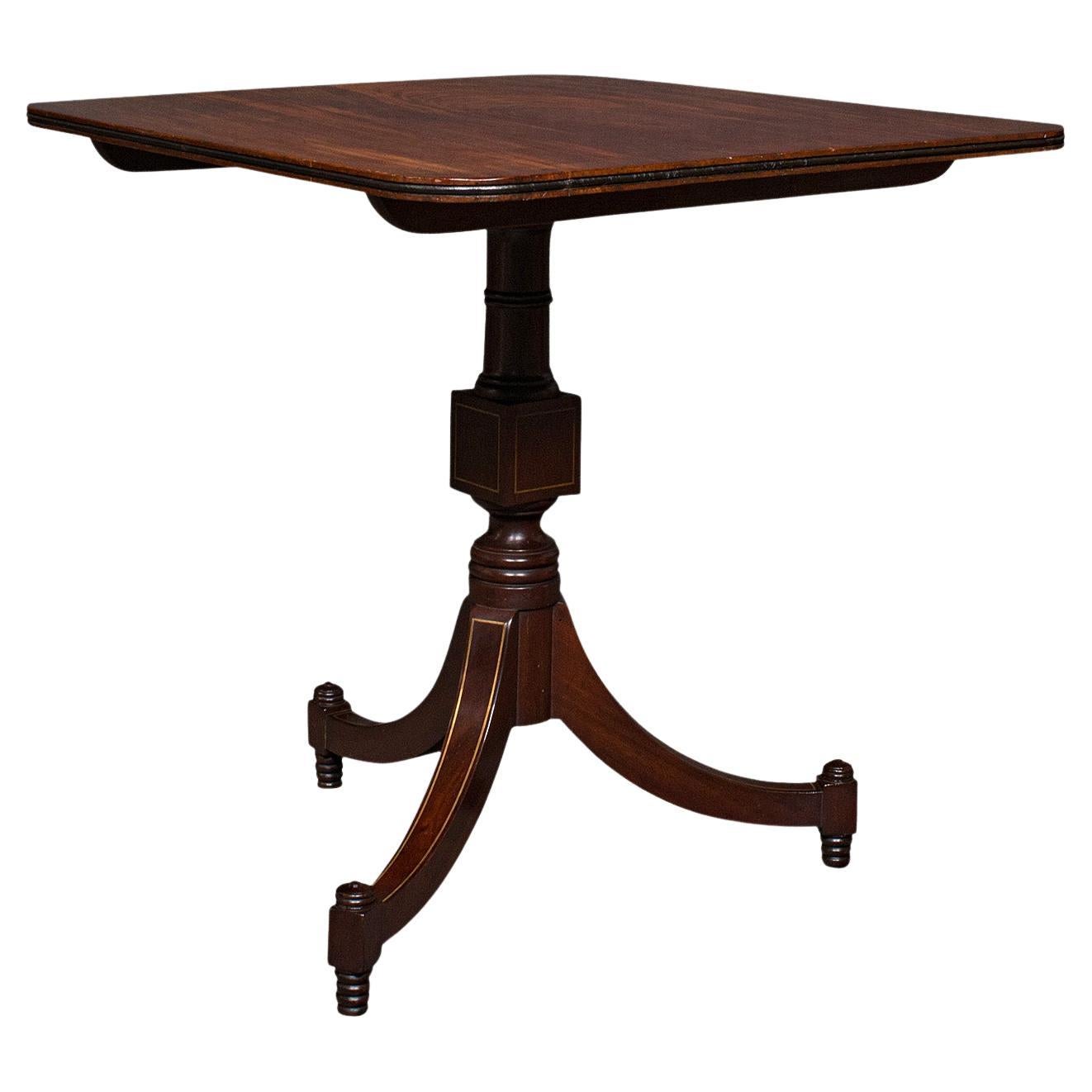Antique Occasional Table, English, Tilt Top, Lamp, Wine, Empire Taste, Regency For Sale