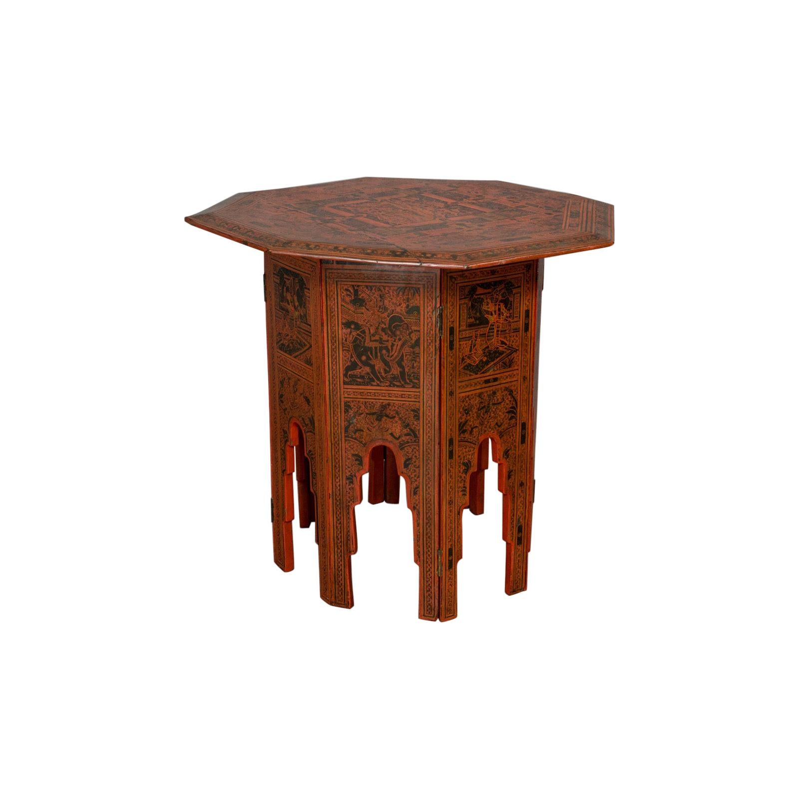 Antique Occasional Table, Victorian, Chinese Elm, Octagonal, Coffee, Moorish For Sale