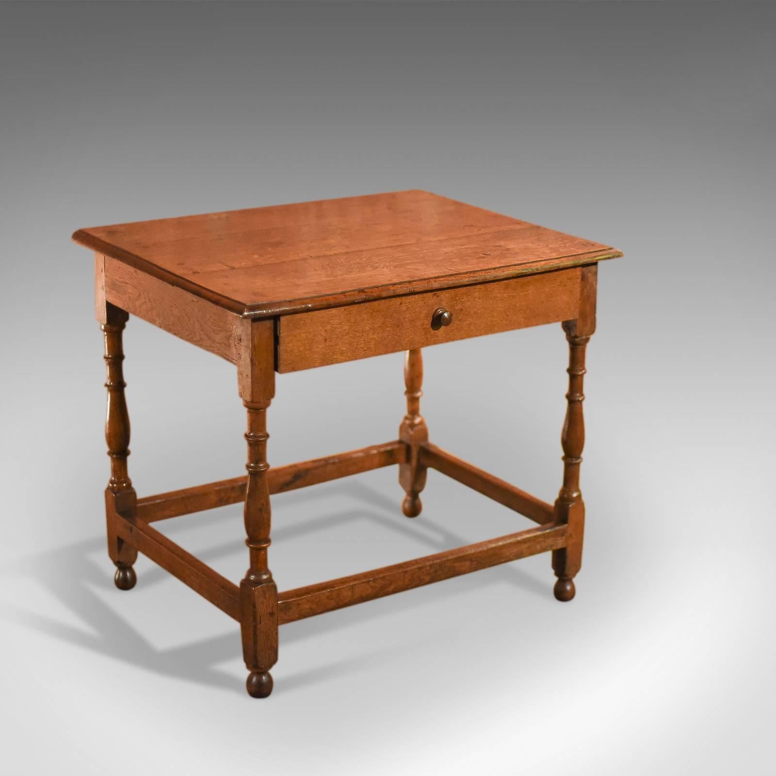 This is an antique, occasional table dating to circa 1850.

In warm honey tones with a nice aged patina, the three plank top displays good grain detail with feint medullary rays and is finished with a moulded edge detail.

Raised on ball feet