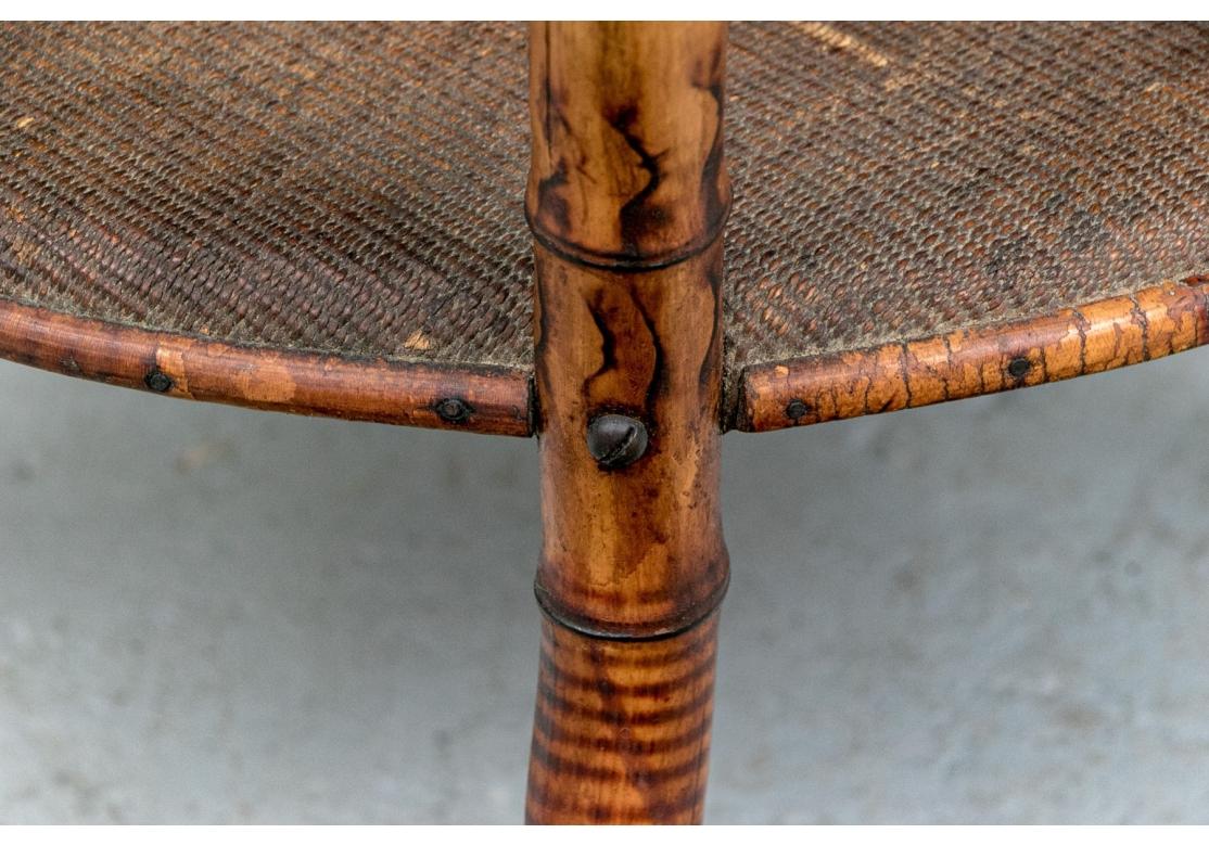 XIXe siècle Antique Octagonal Bamboo Table With Wood Top en vente