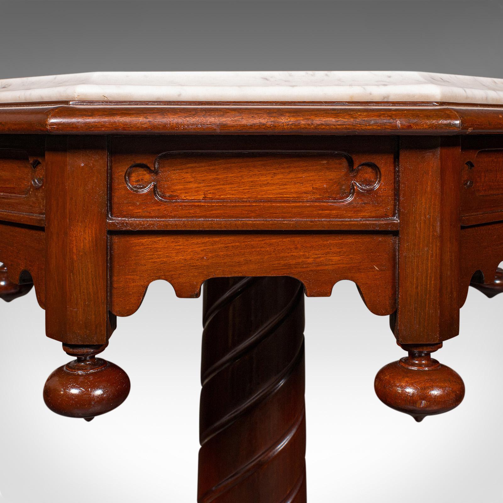 Table octogonale anglaise, marbre, d'appoint, centre, début de l'ère victorienne en vente 1