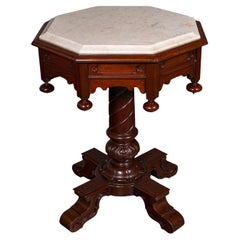 Antique Octagonal Table, English, Marble, Occasional, Centre, Early Victorian