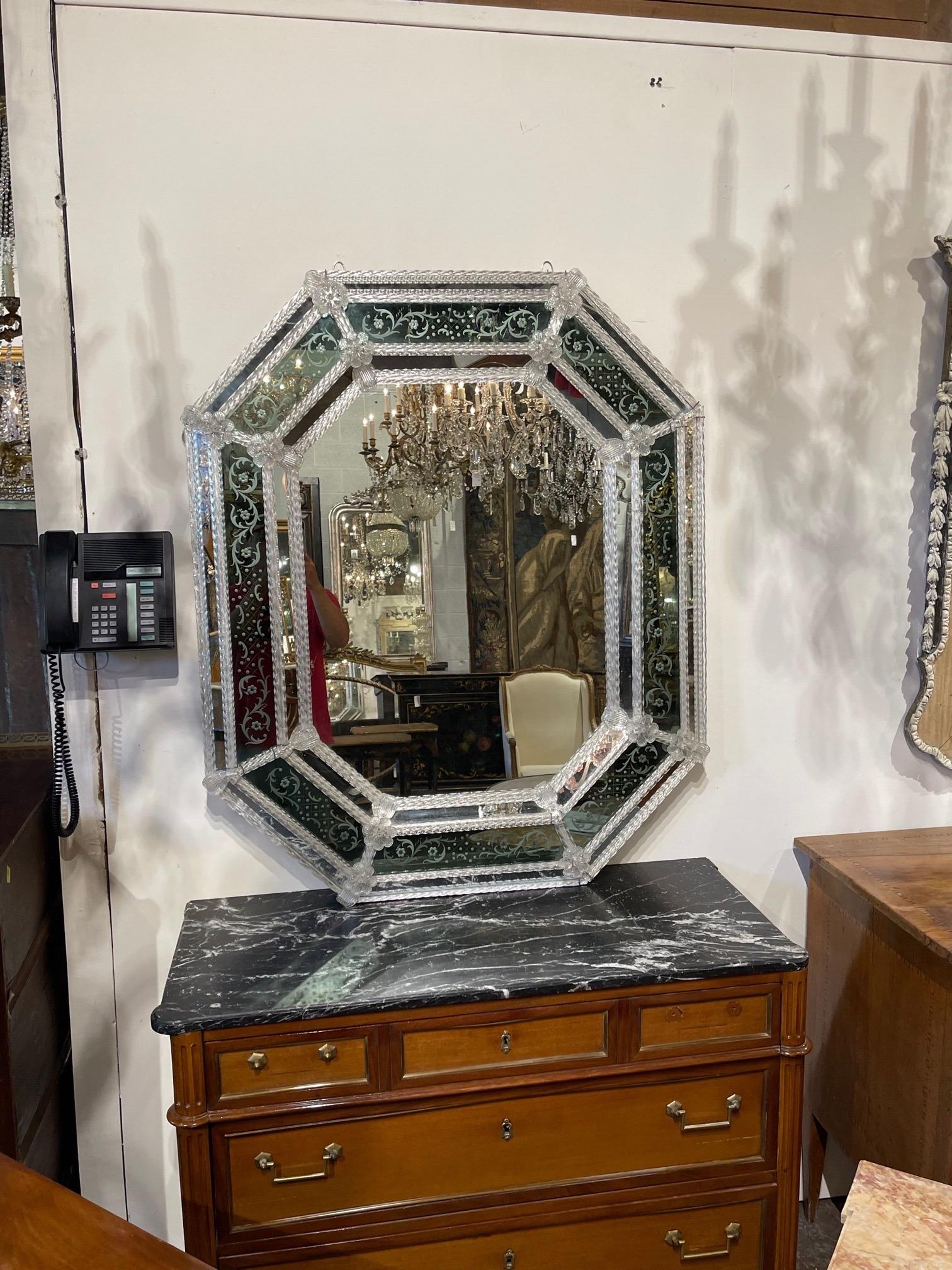 20th Century Antique Octagonal Venetian Mirror