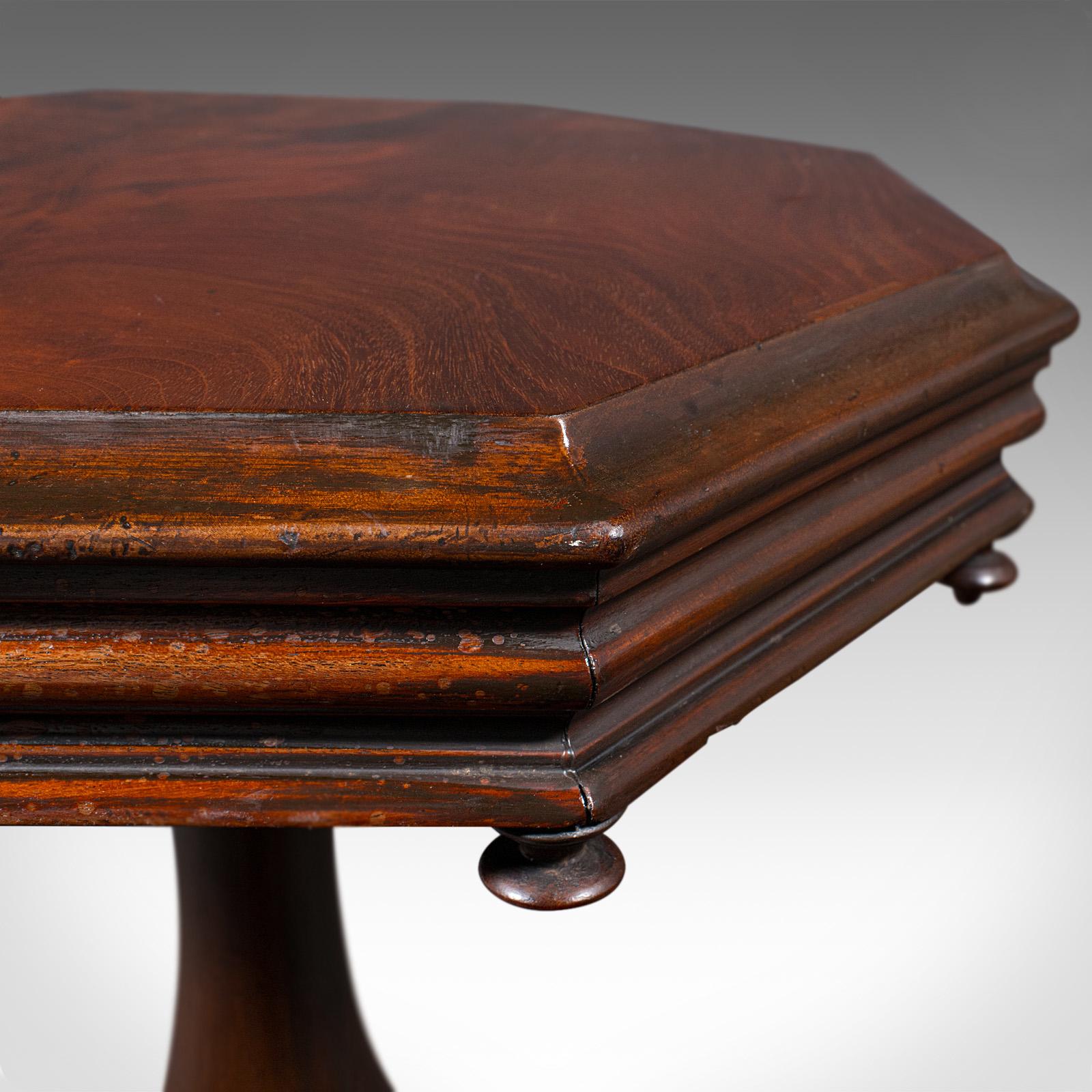 Antique Octagonal Wine Table, English, Flame, Lamp, Side, William IV, Circa 1835 For Sale 1