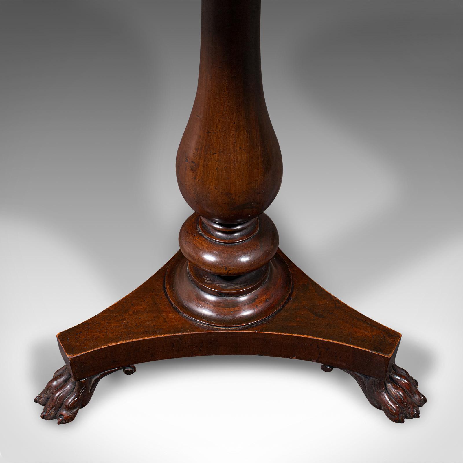 Antique Octagonal Wine Table, English, Flame, Lamp, Side, William IV, Circa 1835 For Sale 2