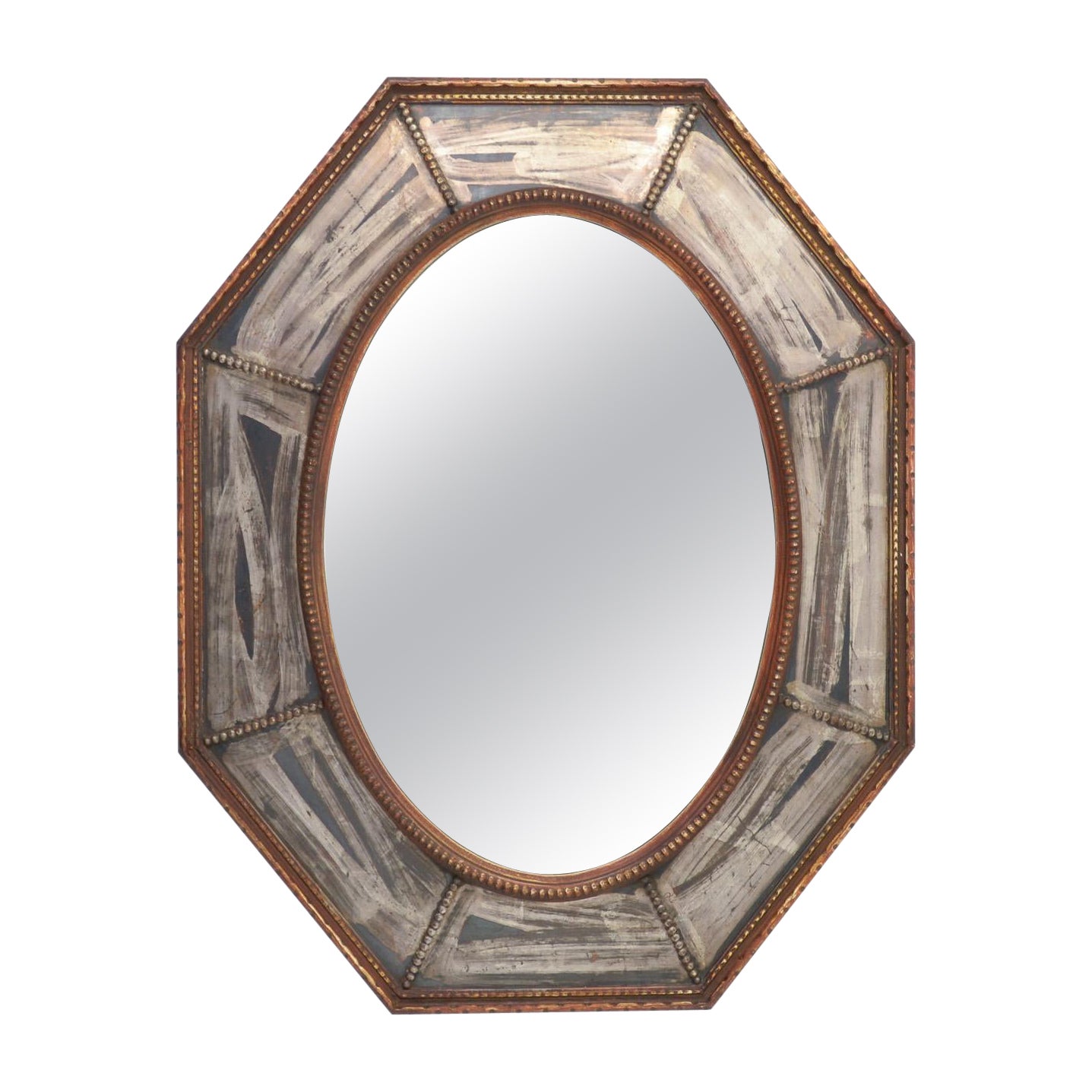 Antique Mirror octogonal en bois