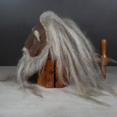 Antique Odd Fellows Ceremonial Mask with Hair and Beard c.1900