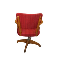 Antique Office Swivel Chair from Sweden 1920s in Oak and Cast Iron