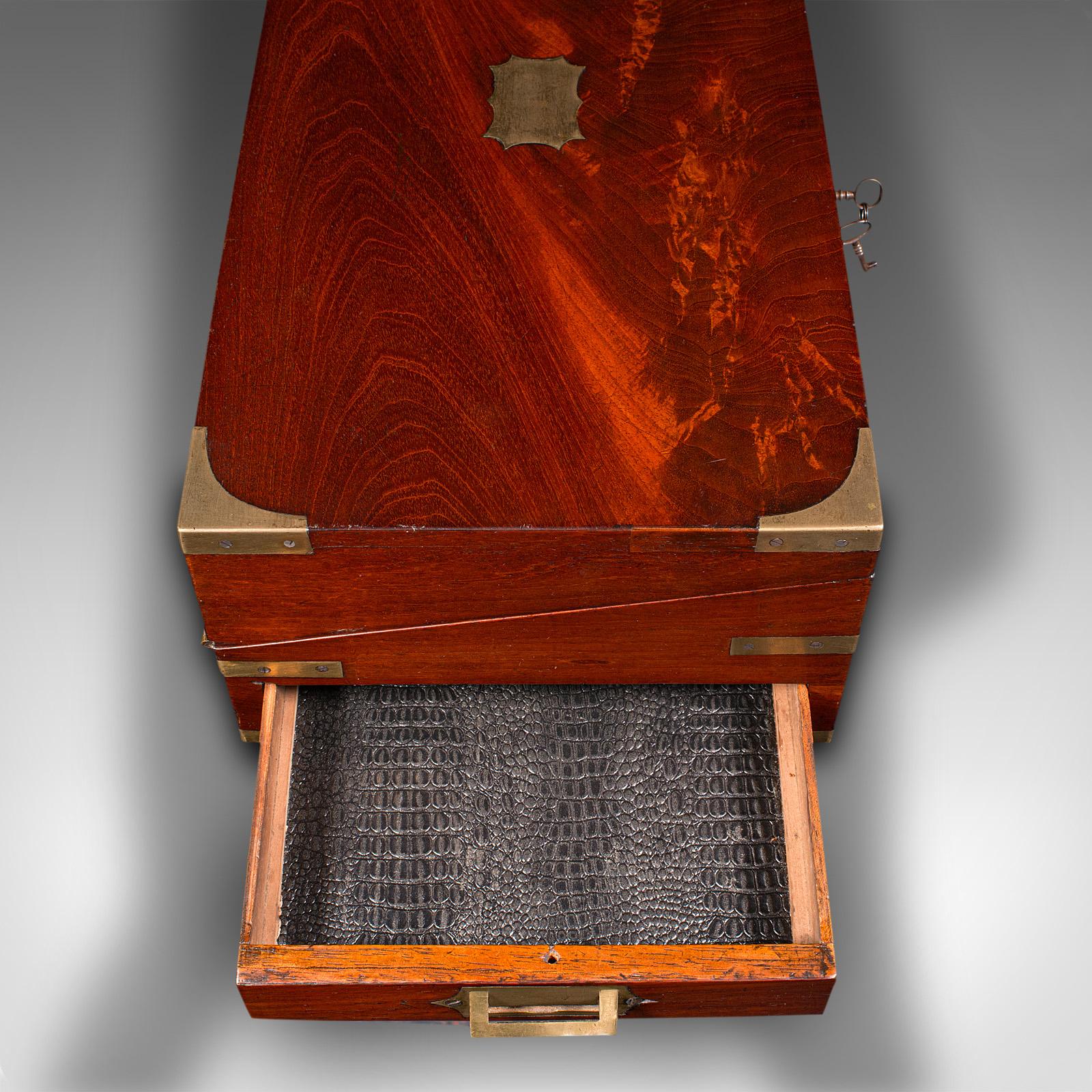 Antike Officer's Campaign Correspondence Box, englisch, Schreibetui, Regency im Angebot 6