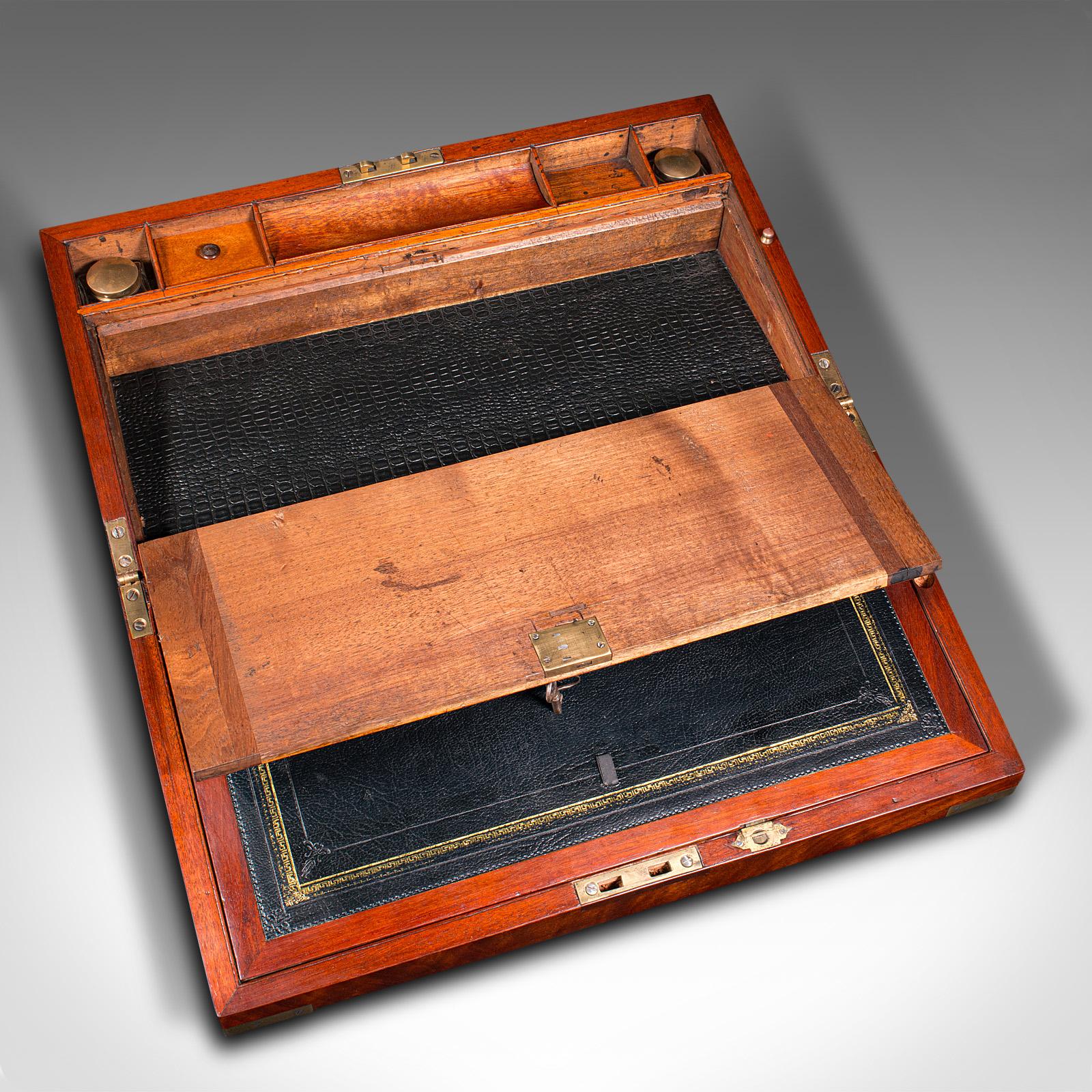 Antique Officer's Campaign Correspondence Box, English, Writing Case, Regency In Good Condition For Sale In Hele, Devon, GB