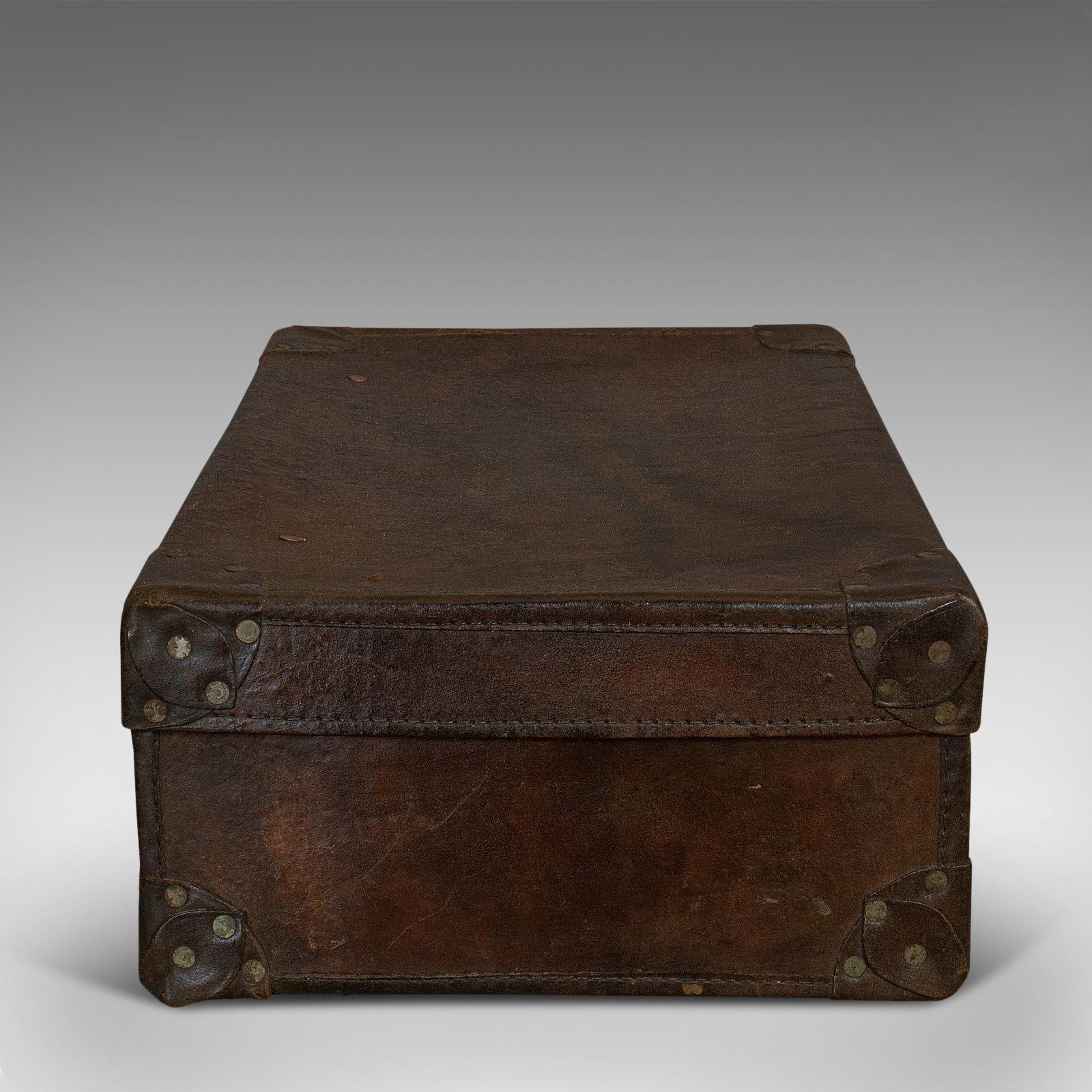 Antique Officer's Case, English, Leather, Travel, Suitcase, Luggage, circa 1920 1