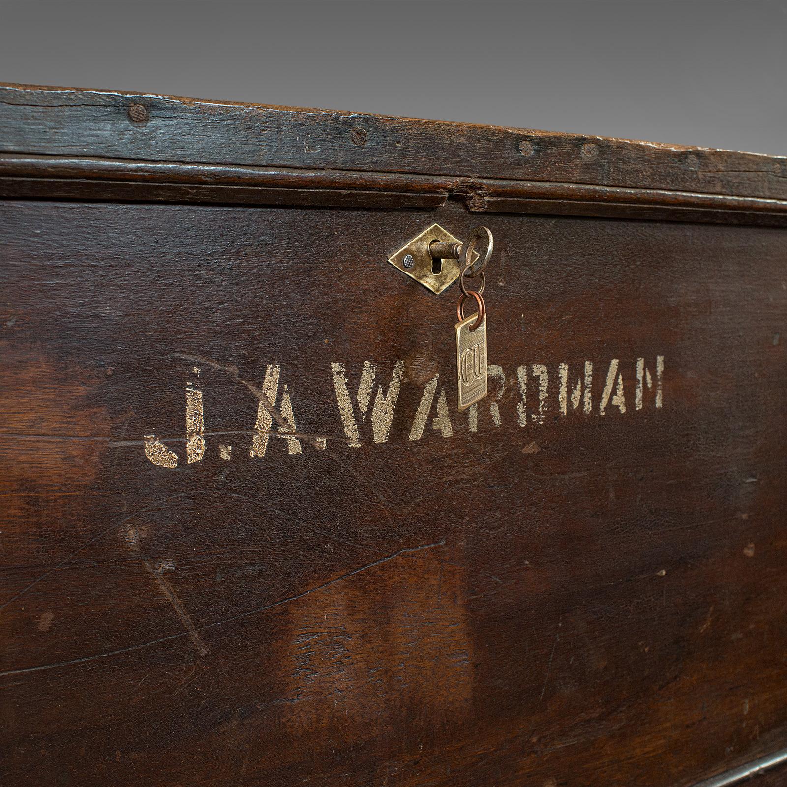 Antique Officer's Chest, English, Mahogany, Travelling Trunk, 19th Century 7