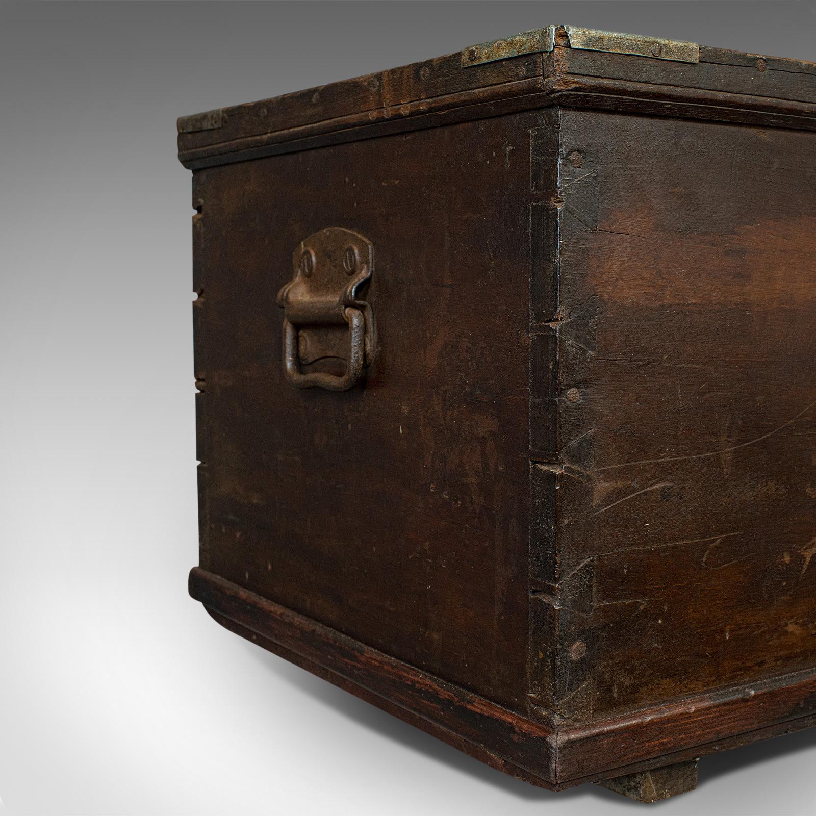 Antique Officer's Chest, English, Mahogany, Travelling Trunk, 19th Century 8