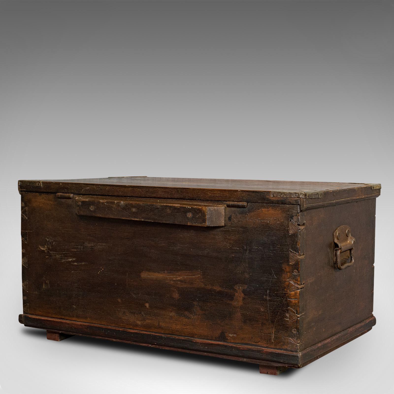 Antique Officer's Chest, English, Mahogany, Travelling Trunk, 19th Century 2