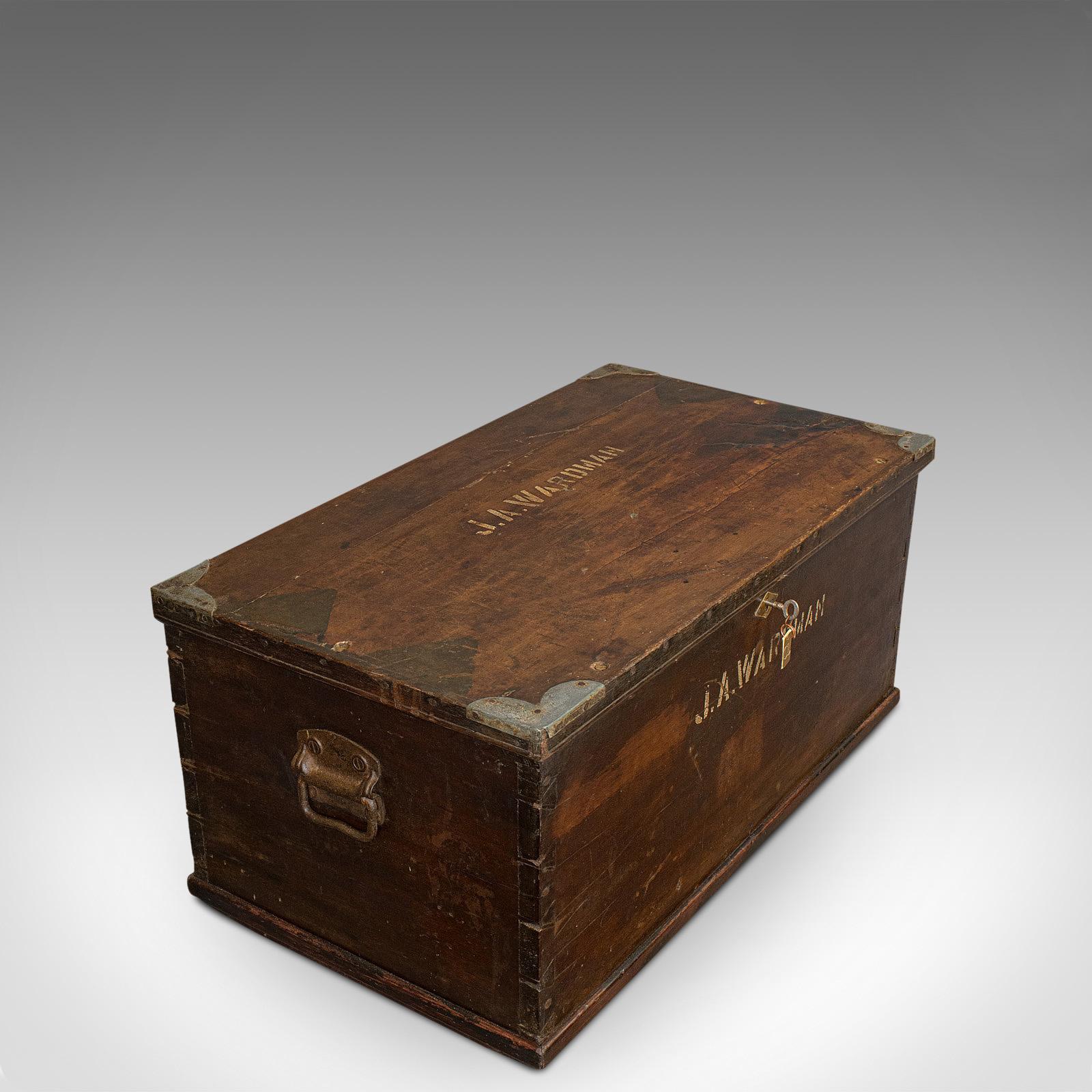 Antique Officer's Chest, English, Mahogany, Travelling Trunk, 19th Century 3