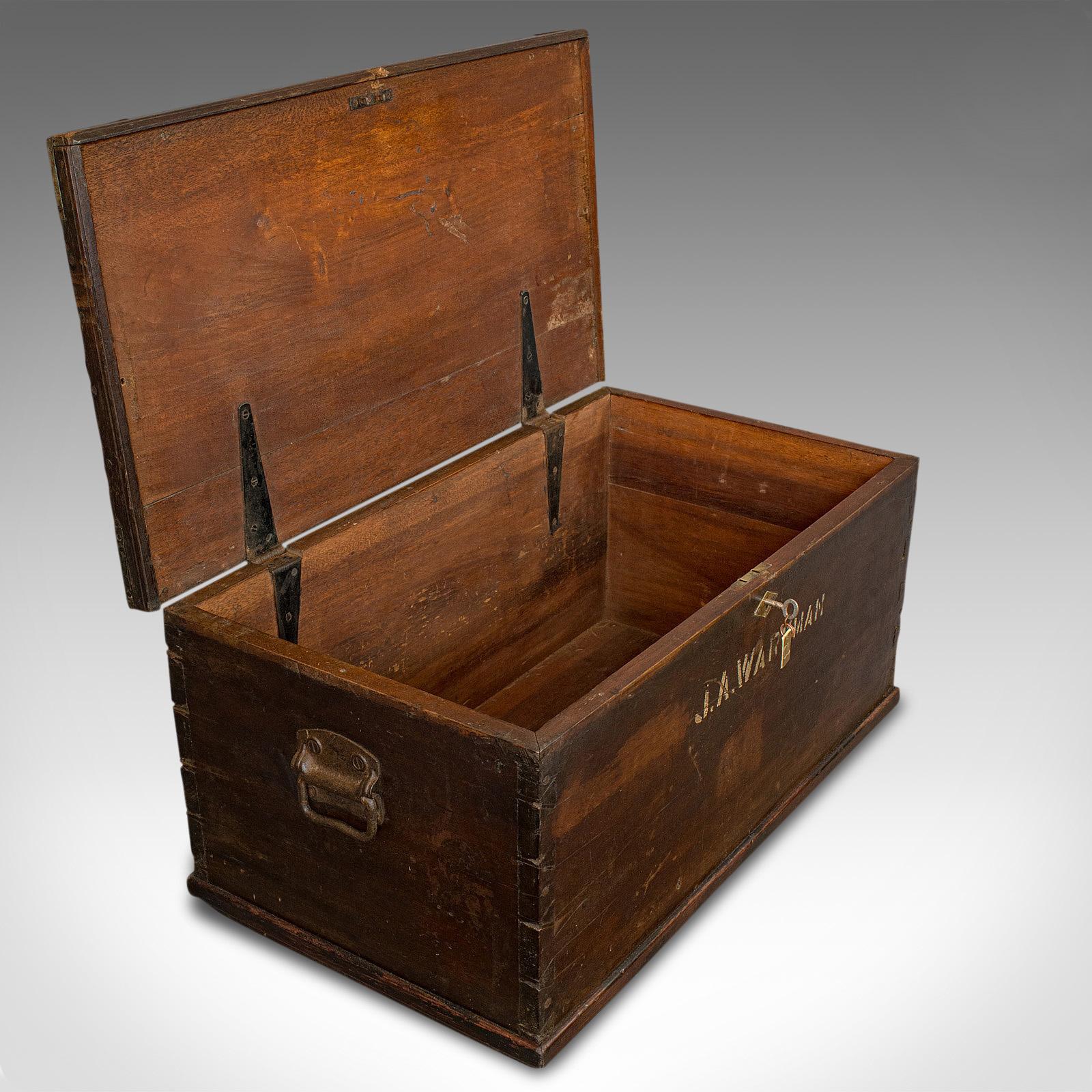 Antique Officer's Chest, English, Mahogany, Travelling Trunk, 19th Century 4