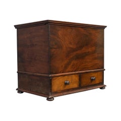 Antique Officers Chest:: Victorian:: Storage Box:: English:: Flame Mahogany