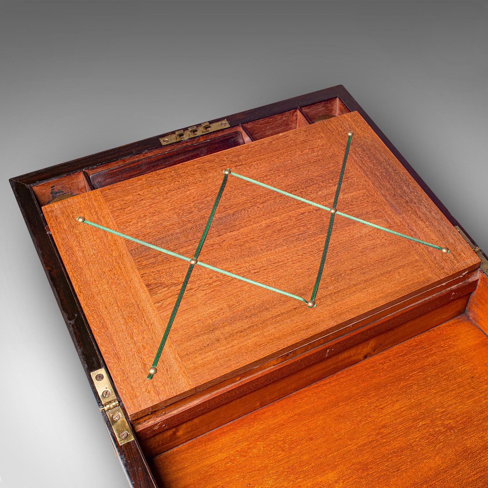 Antike Offizierskorrespondenzbox, Englisch, Schreibschräge, Regency, um 1820 im Angebot 4