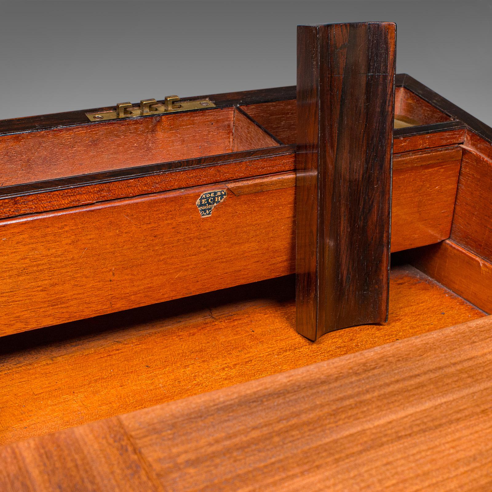 Antike Offizierskorrespondenzbox, Englisch, Schreibschräge, Regency, um 1820 im Angebot 6