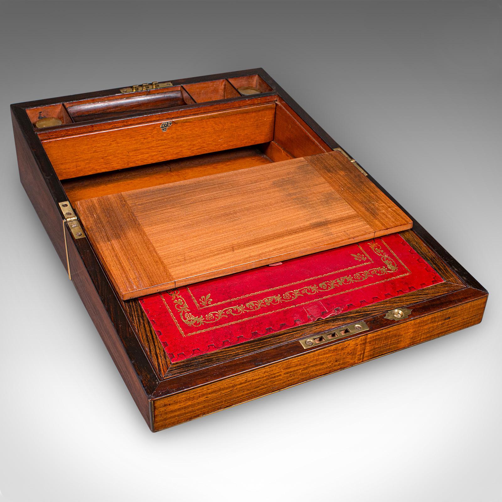 Antike Offizierskorrespondenzbox, Englisch, Schreibschräge, Regency, um 1820 im Zustand „Gut“ im Angebot in Hele, Devon, GB