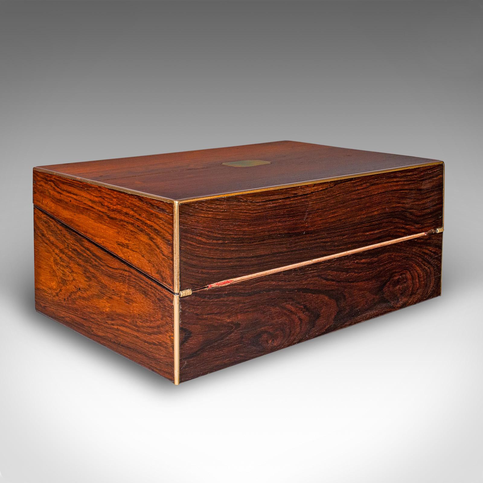 Antike Offizierskorrespondenzbox, Englisch, Schreibschräge, Regency, um 1820 (Messing) im Angebot