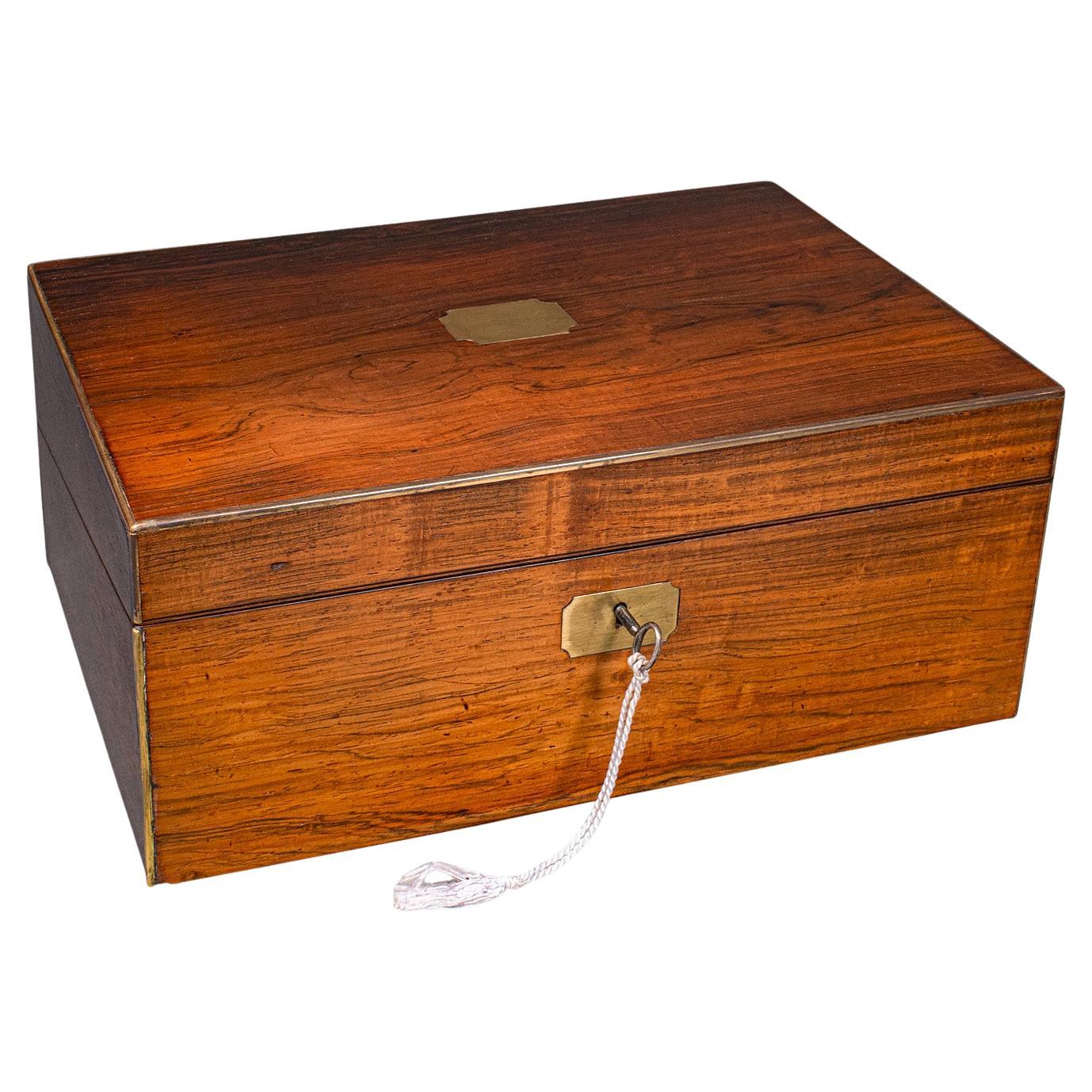 Antique Officer's Correspondence Box, English, Writing Slope, Regency, C.1820