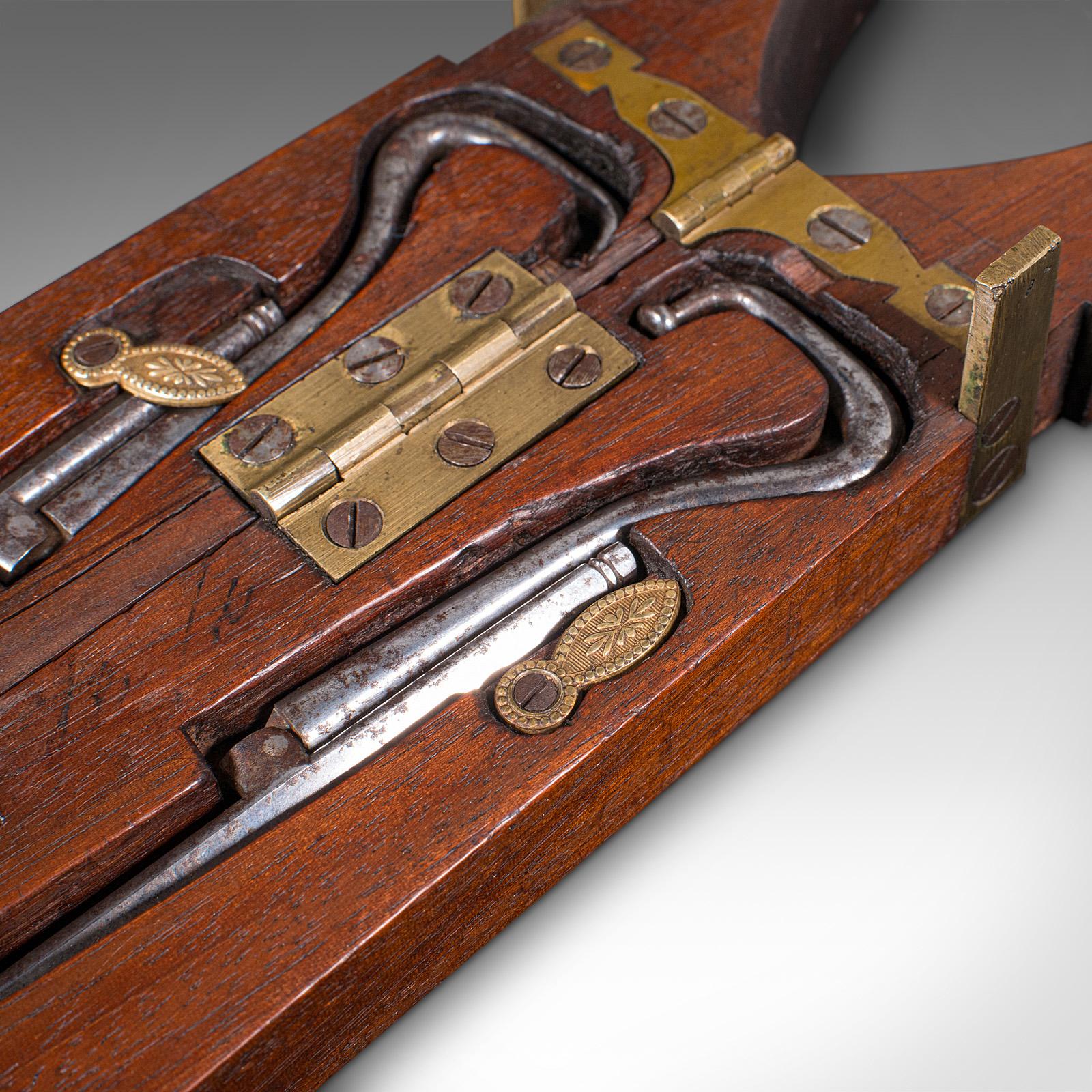 Antique Officer's Field Boot Jack, English, Oak, Campaign Shoe Pull, Georgian For Sale 5