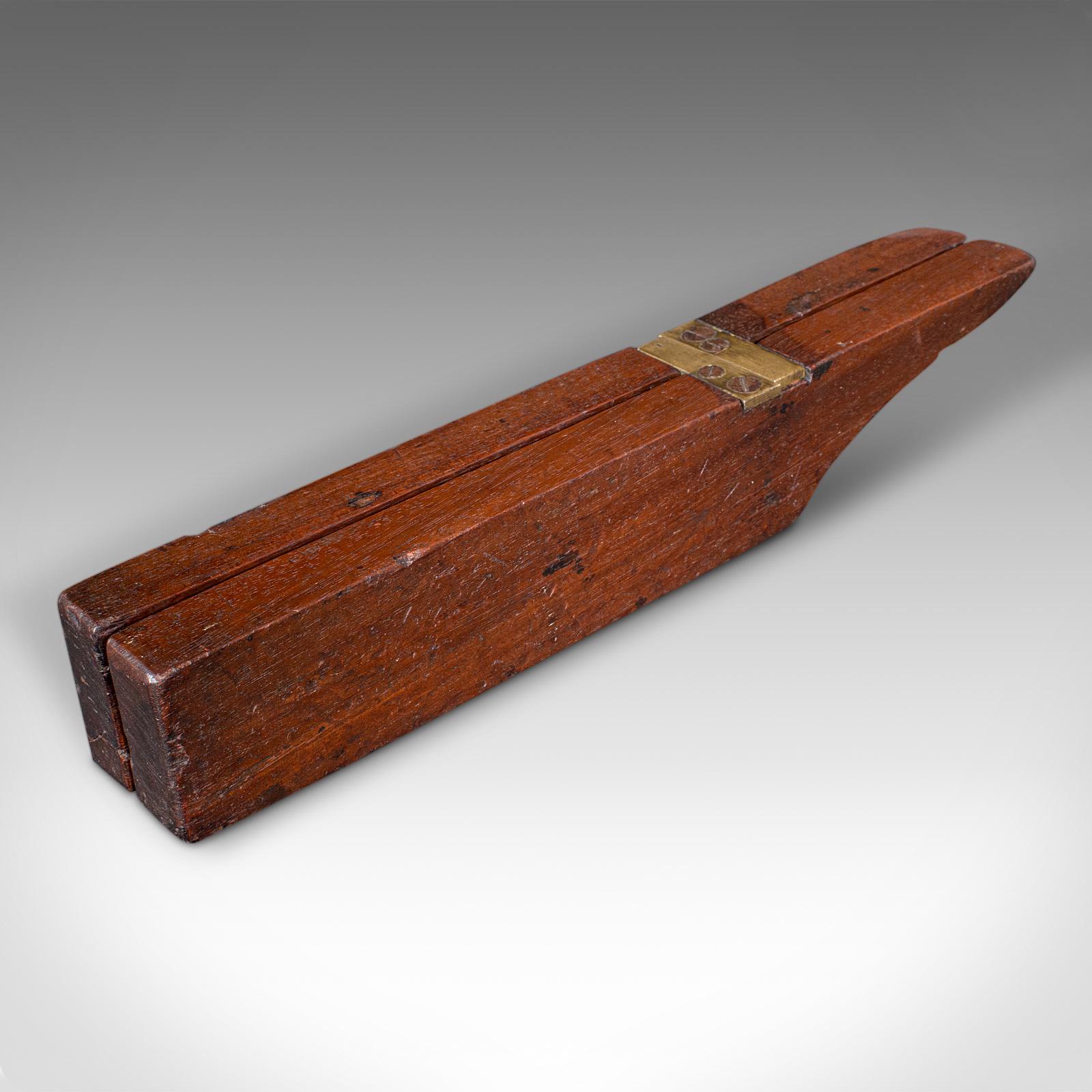 British Antique Officer's Field Boot Jack, English, Oak, Campaign Shoe Pull, Georgian For Sale