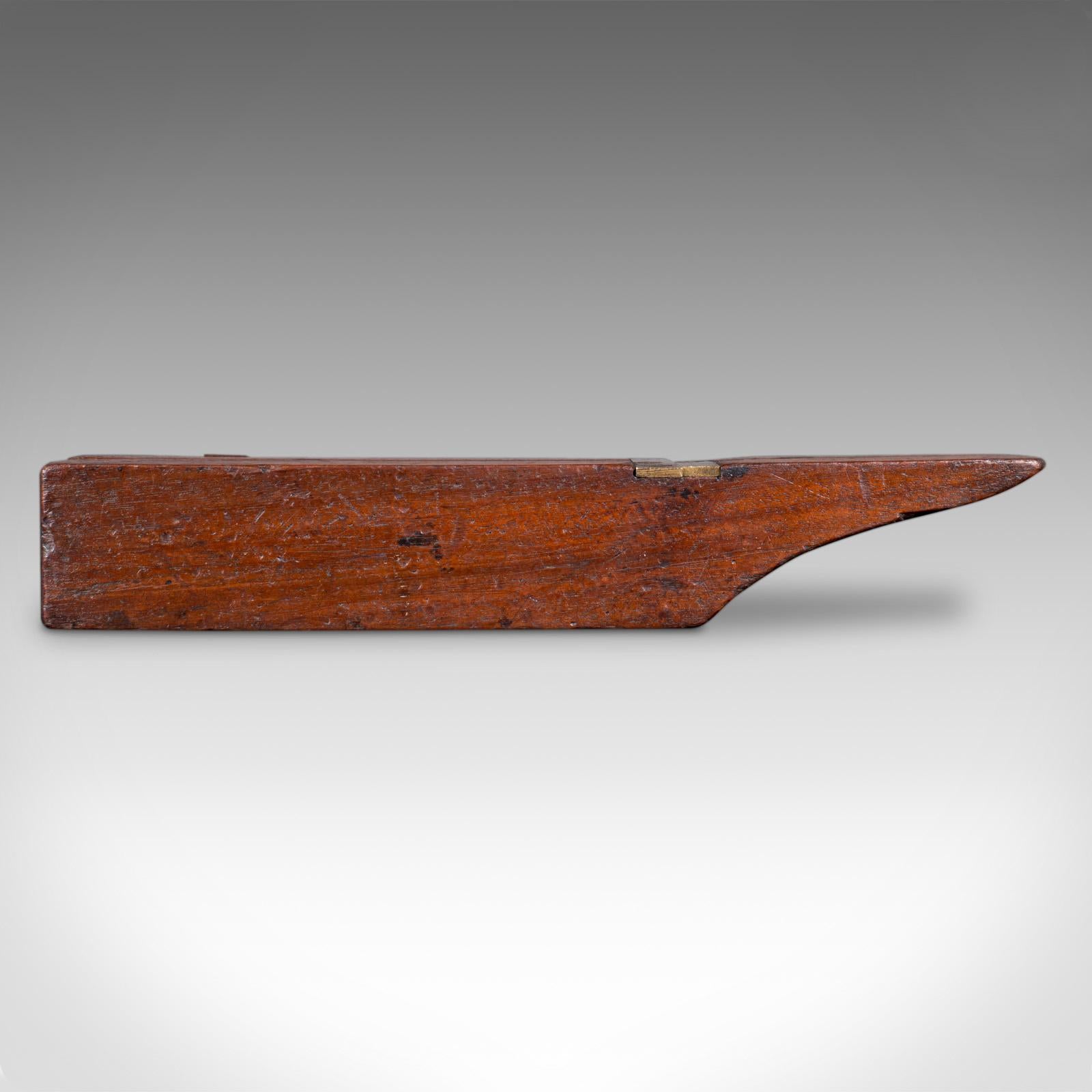 19th Century Antique Officer's Field Boot Jack, English, Oak, Campaign Shoe Pull, Georgian For Sale