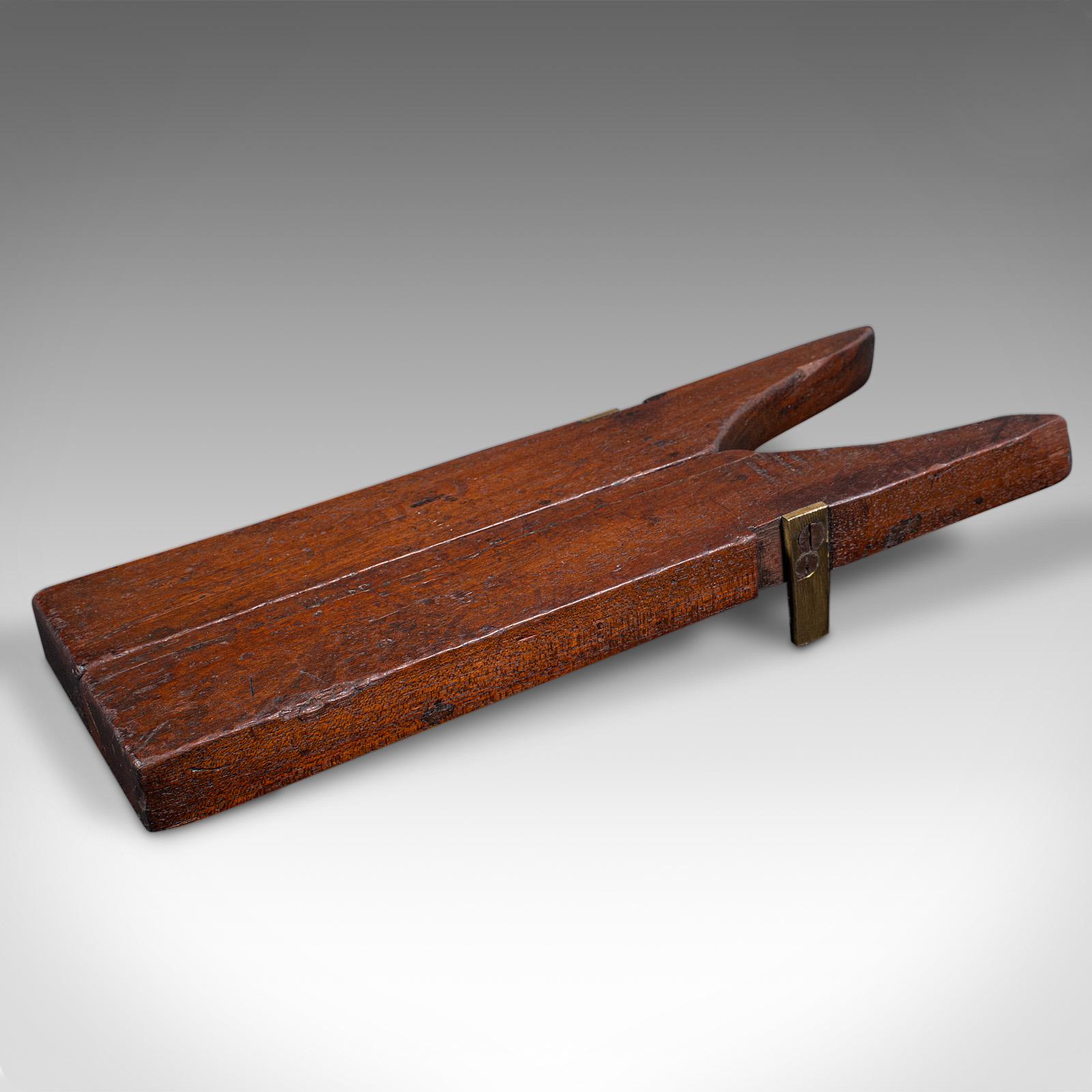 Brass Antique Officer's Field Boot Jack, English, Oak, Campaign Shoe Pull, Georgian For Sale